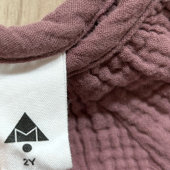 Maybell Studio Toddler Long Sleeve Button Up Purple Cotton Gauze 2T - Picture 4 of 5